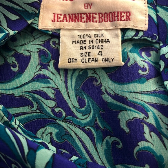 VTG Silk Dress Maggy London by Jeannene Booher midi peplum waist size 4 - Picture 6 of 9